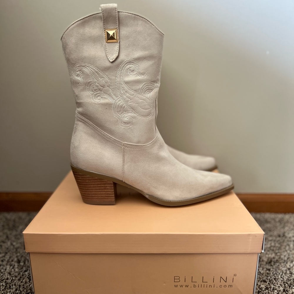 Billini Light Tan Embroidered Boots